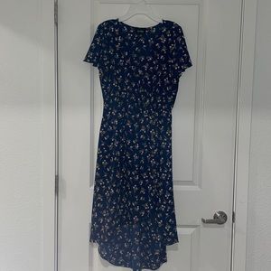 Floral, short sleeve, midi dress.